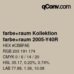 Farbcode: farbe+raum Kollektion - farbe+raum 2005-Y40R | qconv.com