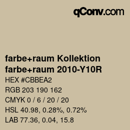 Farbcode: farbe+raum Kollektion - farbe+raum 2010-Y10R | qconv.com