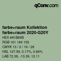 Código de color: farbe+raum Kollektion - farbe+raum 2020-G20Y | qconv.com