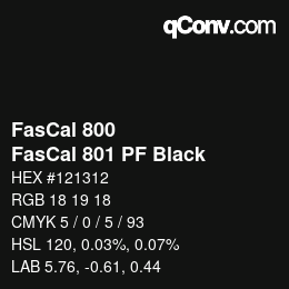 カラーコード: FasCal 800 - FasCal 801 PF Black | qconv.com