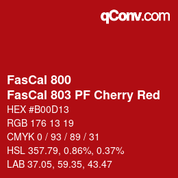 Farbcode: FasCal 800 - FasCal 803 PF Cherry Red | qconv.com