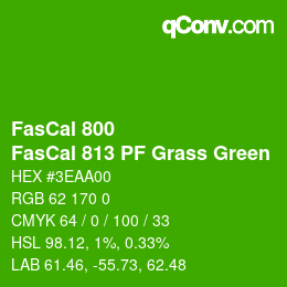 Farbcode: FasCal 800 - FasCal 813 PF Grass Green | qconv.com