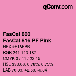 カラーコード: FasCal 800 - FasCal 816 PF Pink | qconv.com