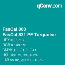 Farbcode: FasCal 800 - FasCal 831 PF Turquoise | qconv.com