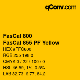 カラーコード: FasCal 800 - FasCal 855 PF Yellow | qconv.com