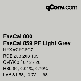 Farbcode: FasCal 800 - FasCal 859 PF Light Grey | qconv.com