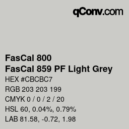 Farbcode: FasCal 800 - FasCal 859 PF Light Grey | qconv.com