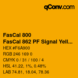 Farbcode: FasCal 800 - FasCal 862 PF Signal Yellow | qconv.com