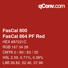 Farbcode: FasCal 800 - FasCal 864 PF Red | qconv.com