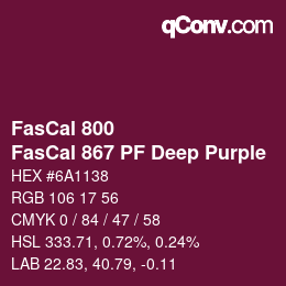 カラーコード: FasCal 800 - FasCal 867 PF Deep Purple | qconv.com