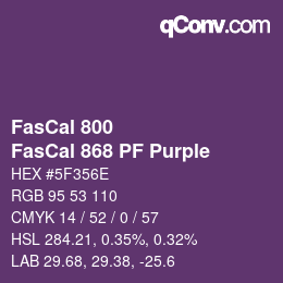 Farbcode: FasCal 800 - FasCal 868 PF Purple | qconv.com