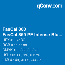 Farbcode: FasCal 800 - FasCal 869 PF Intense Blue | qconv.com