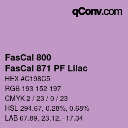 Código de color: FasCal 800 - FasCal 871 PF Lilac | qconv.com