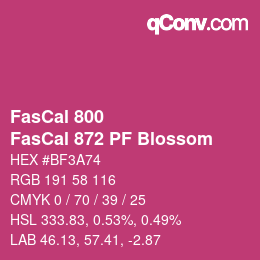 Code couleur: FasCal 800 - FasCal 872 PF Blossom | qconv.com