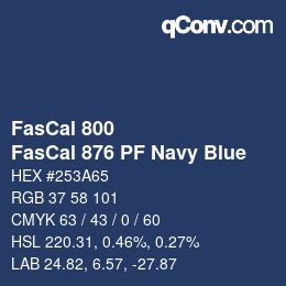 Farbcode: FasCal 800 - FasCal 876 PF Navy Blue | qconv.com