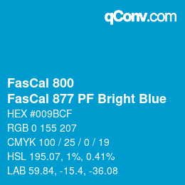 カラーコード: FasCal 800 - FasCal 877 PF Bright Blue | qconv.com