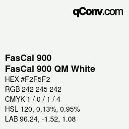 カラーコード: FasCal 900 - FasCal 900 QM White | qconv.com