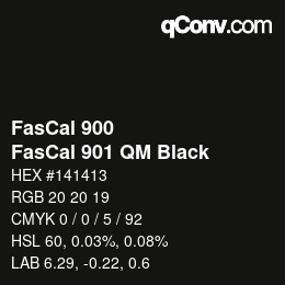 カラーコード: FasCal 900 - FasCal 901 QM Black | qconv.com