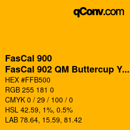 カラーコード: FasCal 900 - FasCal 902 QM Buttercup Yellow | qconv.com