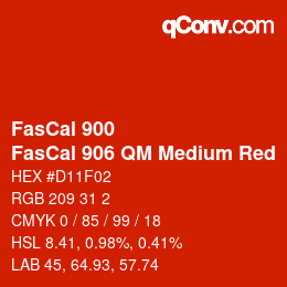 Farbcode: FasCal 900 - FasCal 906 QM Medium Red | qconv.com