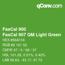 Color code: FasCal 900 - FasCal 907 QM Light Green | qconv.com