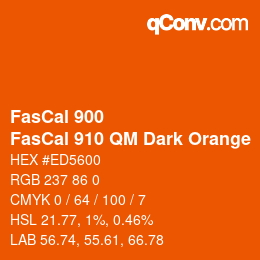 Farbcode: FasCal 900 - FasCal 910 QM Dark Orange | qconv.com