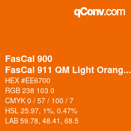 カラーコード: FasCal 900 - FasCal 911 QM Light Orange | qconv.com