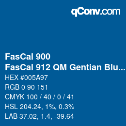 Color code: FasCal 900 - FasCal 912 QM Gentian Blue | qconv.com