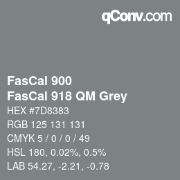 カラーコード: FasCal 900 - FasCal 918 QM Grey | qconv.com