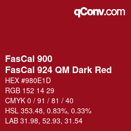 Farbcode: FasCal 900 - FasCal 924 QM Dark Red | qconv.com