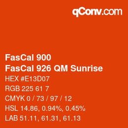 Code couleur: FasCal 900 - FasCal 926 QM Sunrise | qconv.com