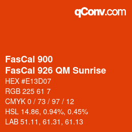 カラーコード: FasCal 900 - FasCal 926 QM Sunrise | qconv.com