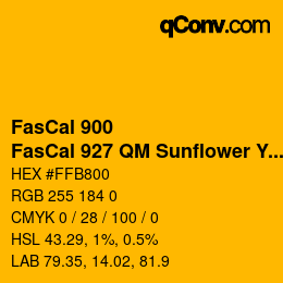 カラーコード: FasCal 900 - FasCal 927 QM Sunflower Yellow | qconv.com