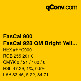 カラーコード: FasCal 900 - FasCal 928 QM Bright Yellow | qconv.com