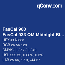 カラーコード: FasCal 900 - FasCal 933 QM Midnight Blue | qconv.com