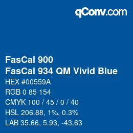 Color code: FasCal 900 - FasCal 934 QM Vivid Blue | qconv.com