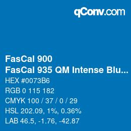 Código de color: FasCal 900 - FasCal 935 QM Intense Blue | qconv.com