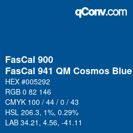 カラーコード: FasCal 900 - FasCal 941 QM Cosmos Blue | qconv.com