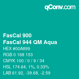 Farbcode: FasCal 900 - FasCal 944 QM Aqua | qconv.com