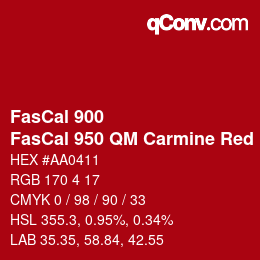 Color code: FasCal 900 - FasCal 950 QM Carmine Red | qconv.com