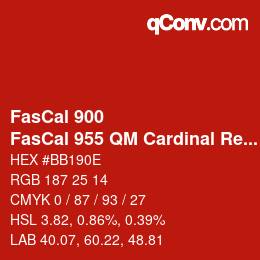 Color code: FasCal 900 - FasCal 955 QM Cardinal Red | qconv.com