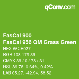 カラーコード: FasCal 900 - FasCal 956 QM Grass Green | qconv.com