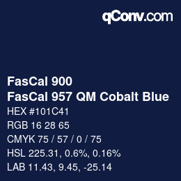 Farbcode: FasCal 900 - FasCal 957 QM Cobalt Blue | qconv.com