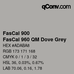 カラーコード: FasCal 900 - FasCal 960 QM Dove Grey | qconv.com