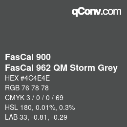 Color code: FasCal 900 - FasCal 962 QM Storm Grey | qconv.com