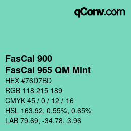 カラーコード: FasCal 900 - FasCal 965 QM Mint | qconv.com