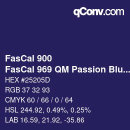 Color code: FasCal 900 - FasCal 969 QM Passion Blue | qconv.com