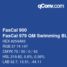 Farbcode: FasCal 900 - FasCal 979 QM Swimming Blue | qconv.com