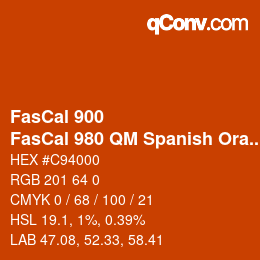 Farbcode: FasCal 900 - FasCal 980 QM Spanish Orange | qconv.com