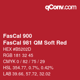 カラーコード: FasCal 900 - FasCal 981 QM Soft Red | qconv.com